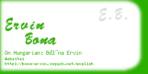 ervin bona business card